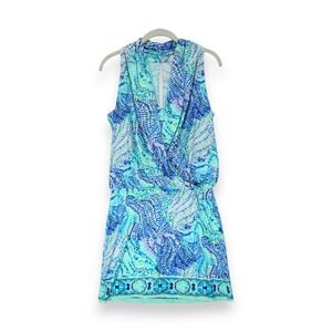 Lilly Pulitzer Felizia Dress Blue Current‎ Fantasea Enginered Dress Small $198